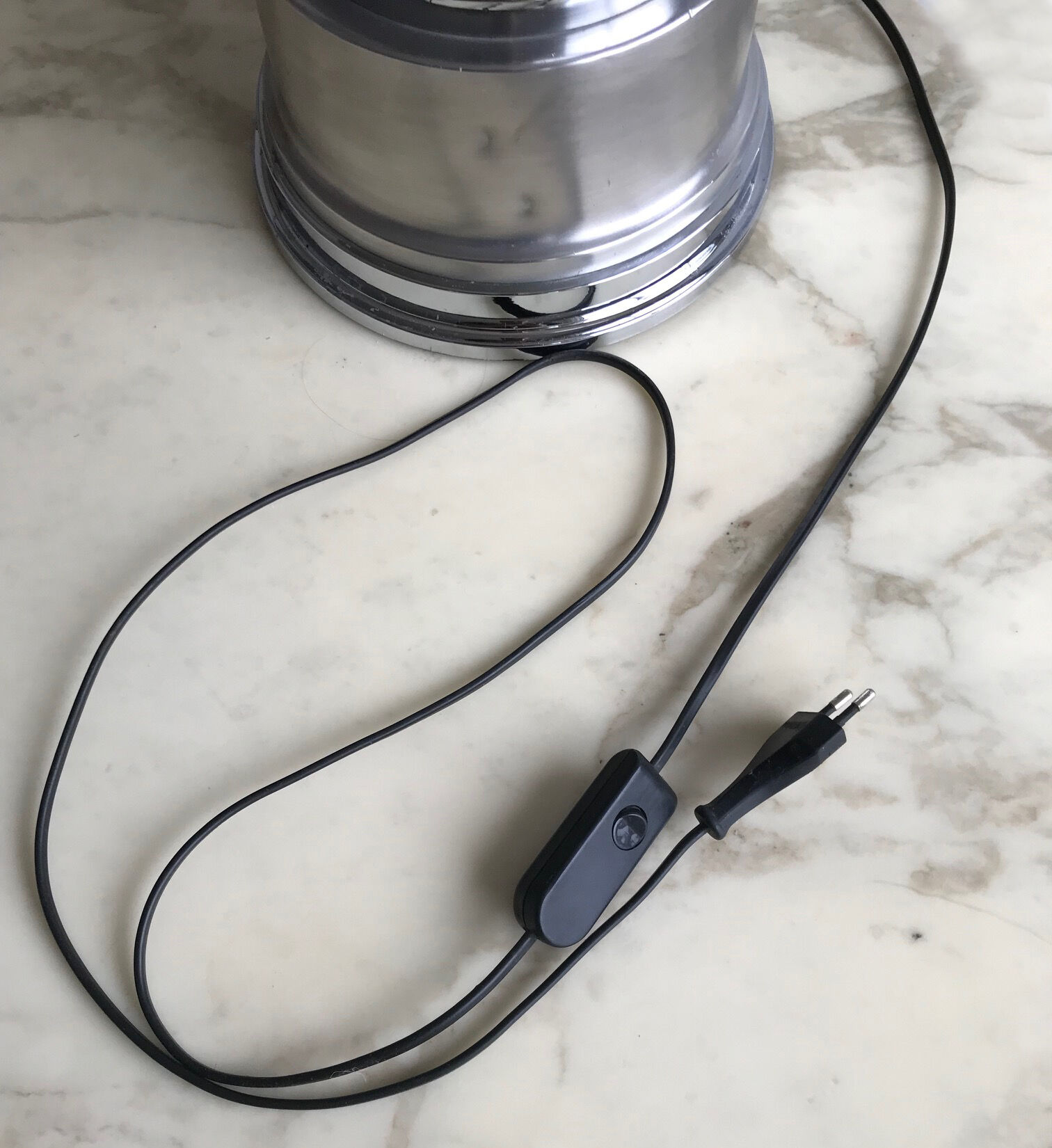 Matte metal and chrome lamp from the 1970s