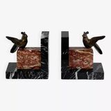 Vintage marble and brass bookend