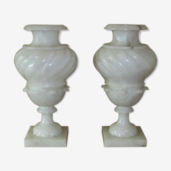 2 x italian alabaster  Medici urn lamps