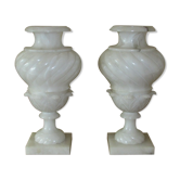 2 x italian alabaster  Medici urn lamps