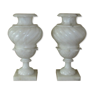 2 x italian alabaster  Medici urn lamps