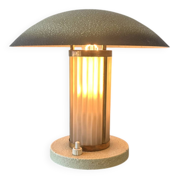 Art Deco Brass & Glass table lamp. France c.1920-30
