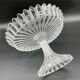 Antique crystal compote, model "Alternating Ridges", late 19th century.