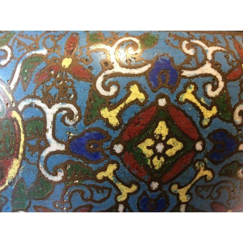 Japan superb cloisonné cache pot with DAIMYO TOKUGAWA clan crest, 19th century Edo Nippon