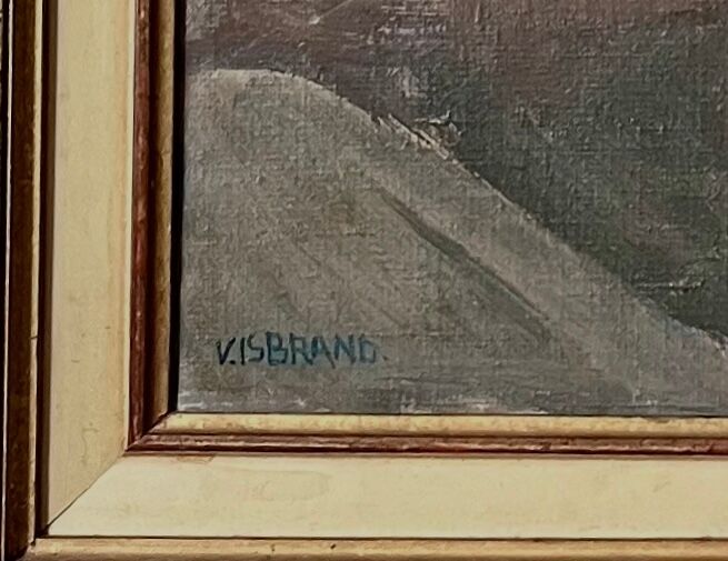 Oil Painting by Victor Isbrand (1897-1989) Urban Landscape - Paris