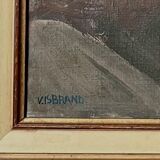 Oil Painting by Victor Isbrand (1897-1989) Urban Landscape - Paris