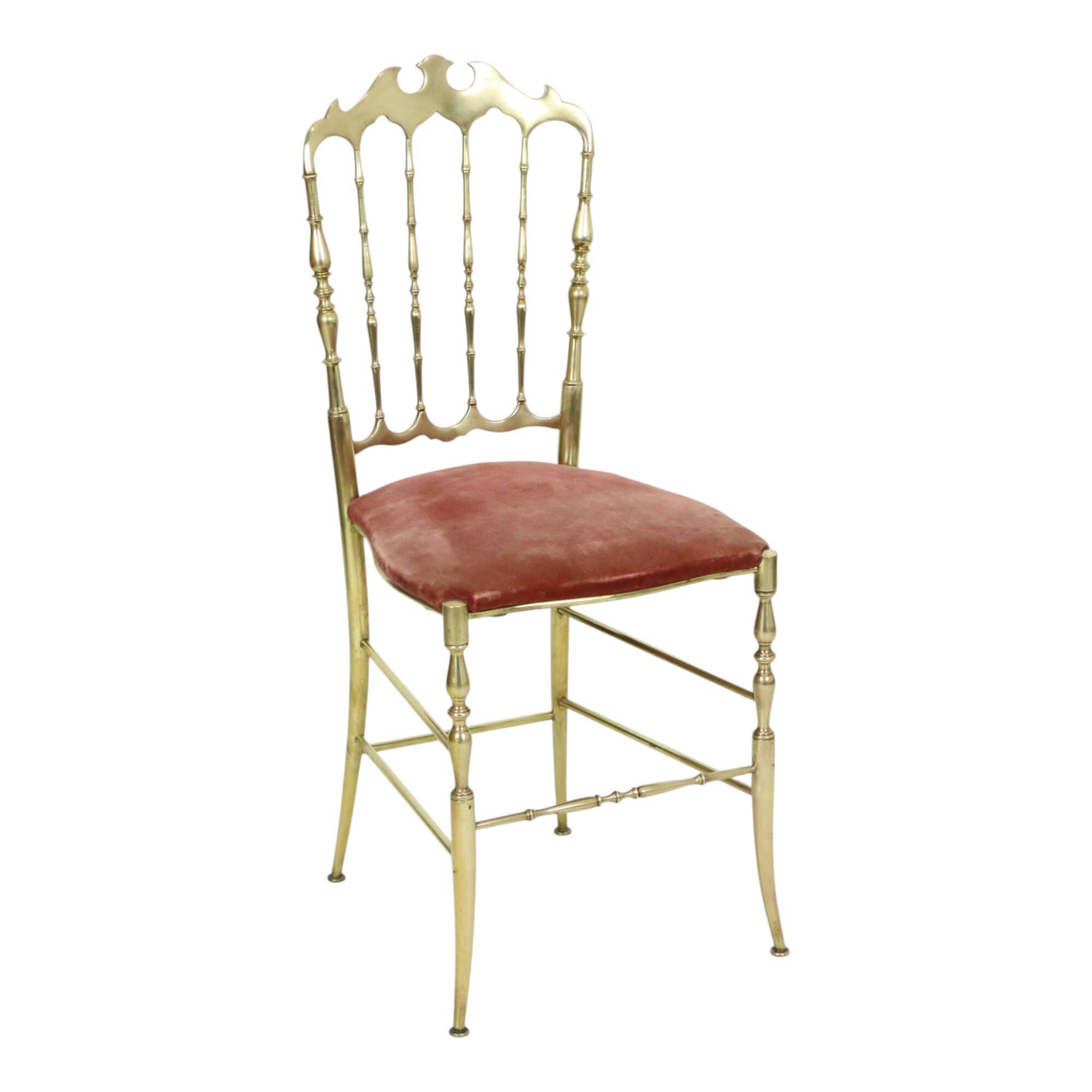 Vintage Chiavari Chair Italian Design Brass 50s