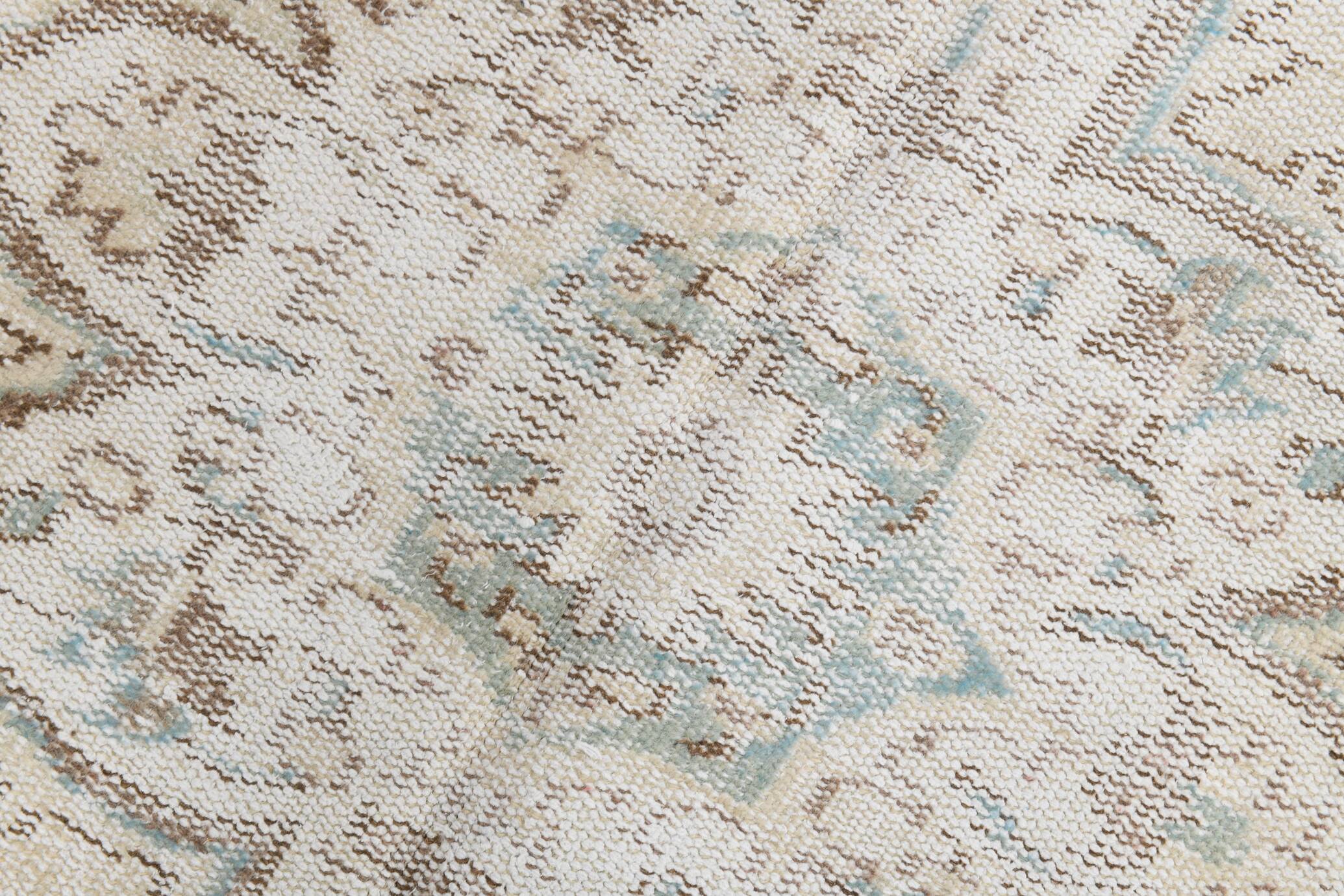 6x9 classic brown & beige vintage rug, 153x272cm