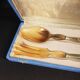 Old salad servers in their case