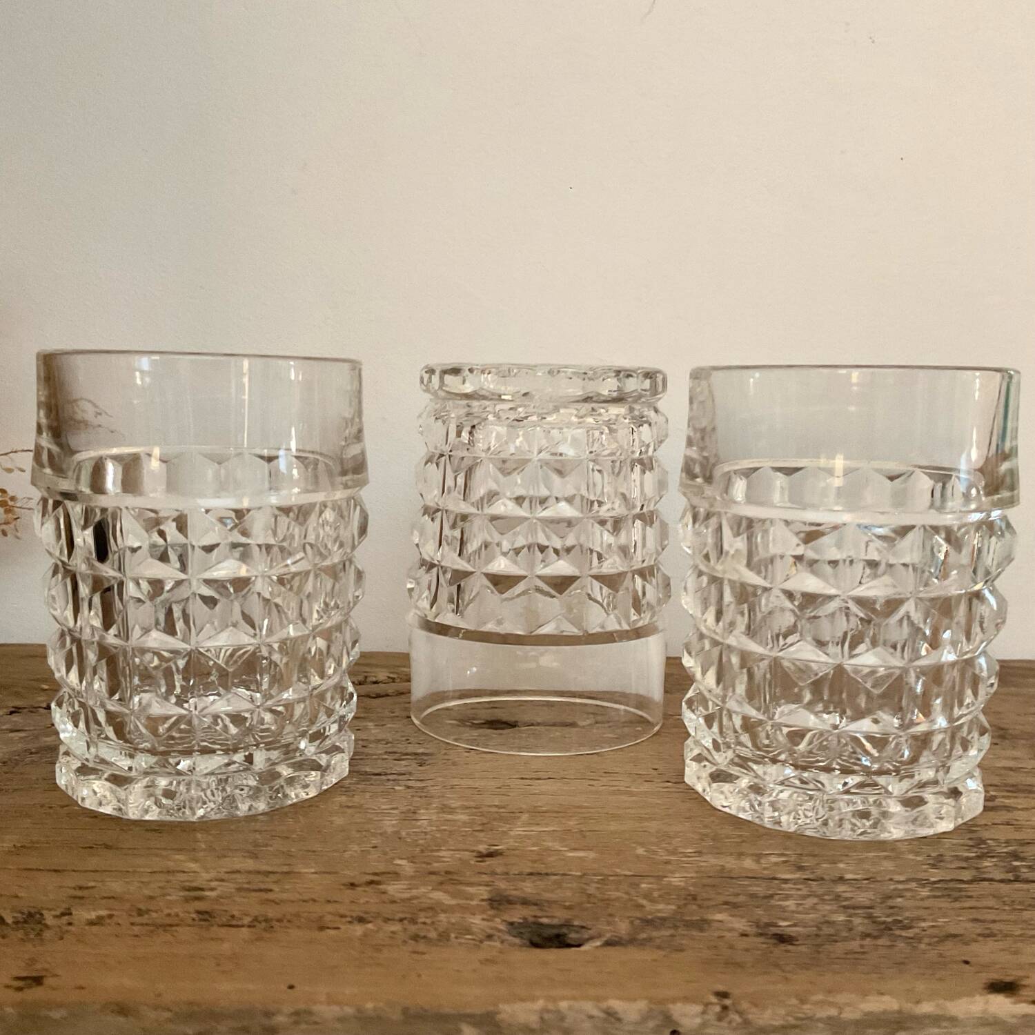 6 vintage whisky glasses