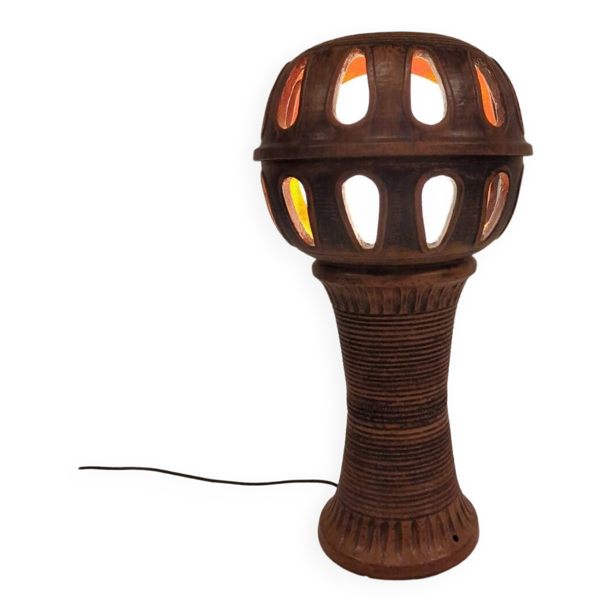 Large brutalist vintage ceramic floorlight
