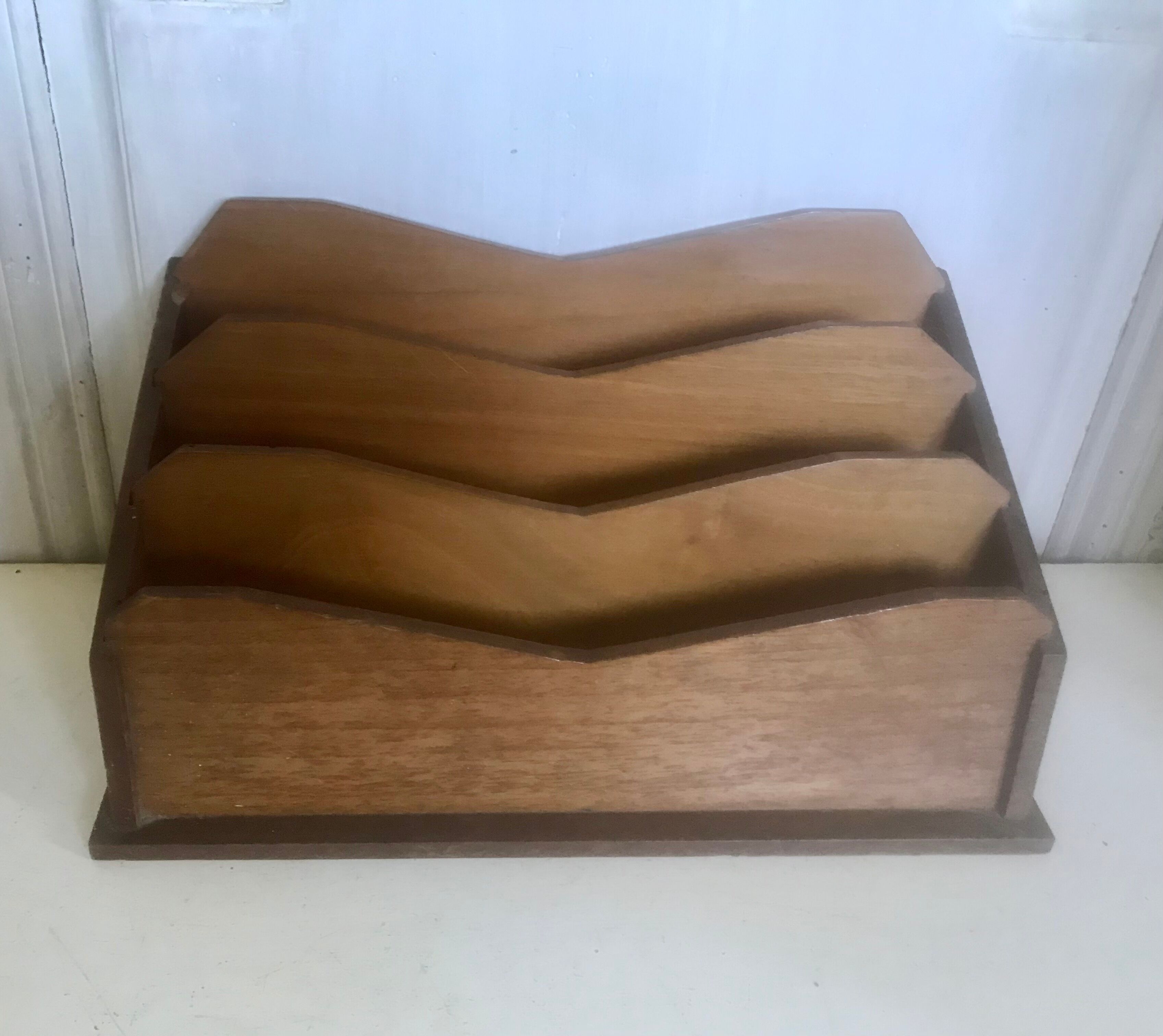 Art Deco wooden mail sorter