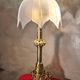 large bronze lamp 74x33 6kg 1850 to 1900 thick opaque glass shade, ele
