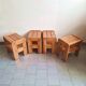 Set of 4 vintage 1970s pine side tables or bedside tables.
