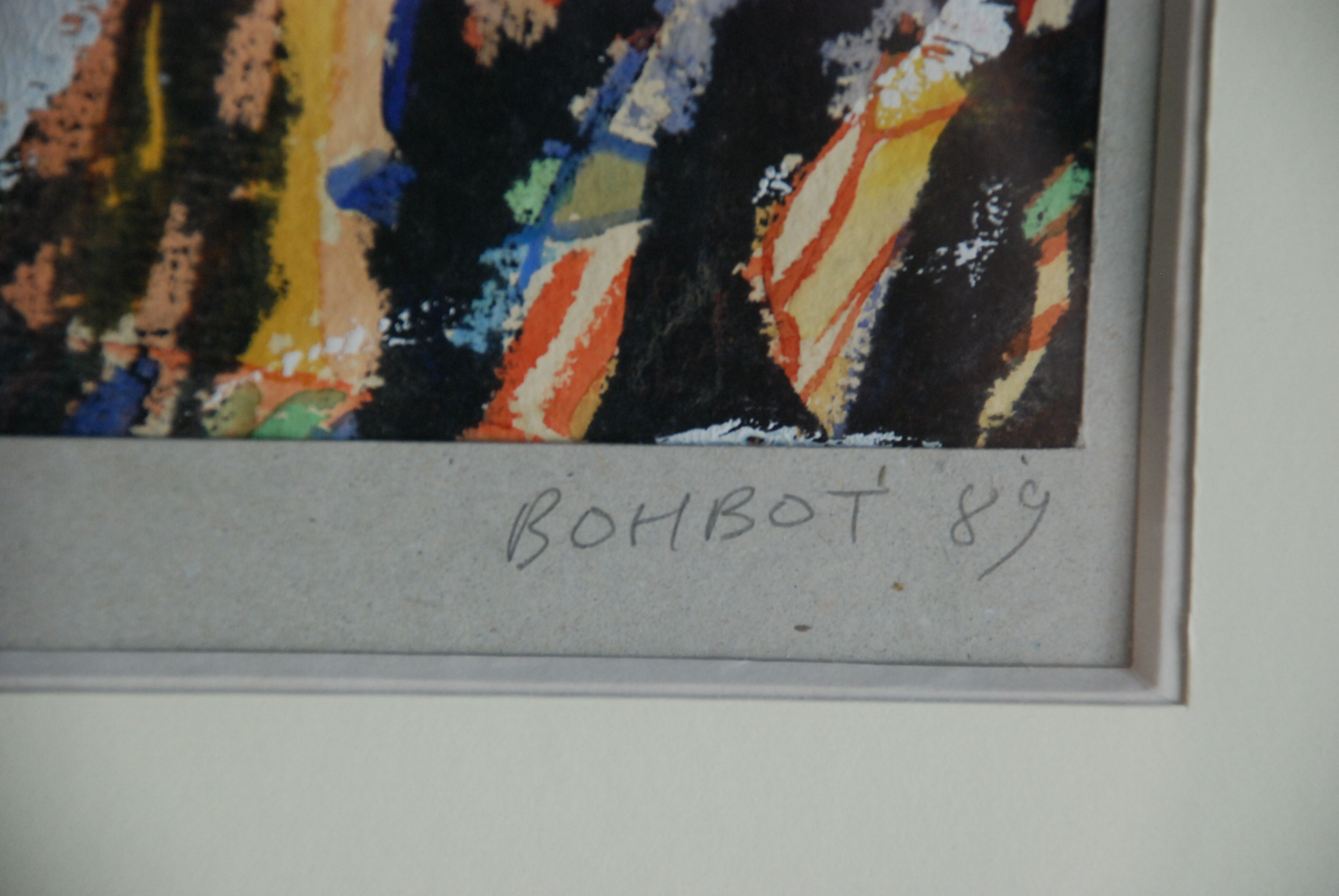 Abstract painting Daniel Bohbot vintage