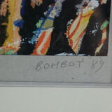 Abstract painting Daniel Bohbot vintage