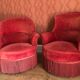 Paire de fauteuils crapaud velours