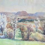 Watercolor painting maurice thevenin (1895-1967) "from santenay" burgundy