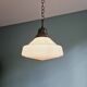 Philips Art Deco pendant light in white conical opaline, 1920s-30s