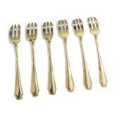 6 small forks in gold gilded with fine vintage gold