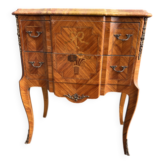 Transitional style inlaid chest of drawers lxv-lxvi