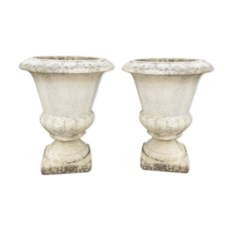 Paire de vases Médicis en pierre