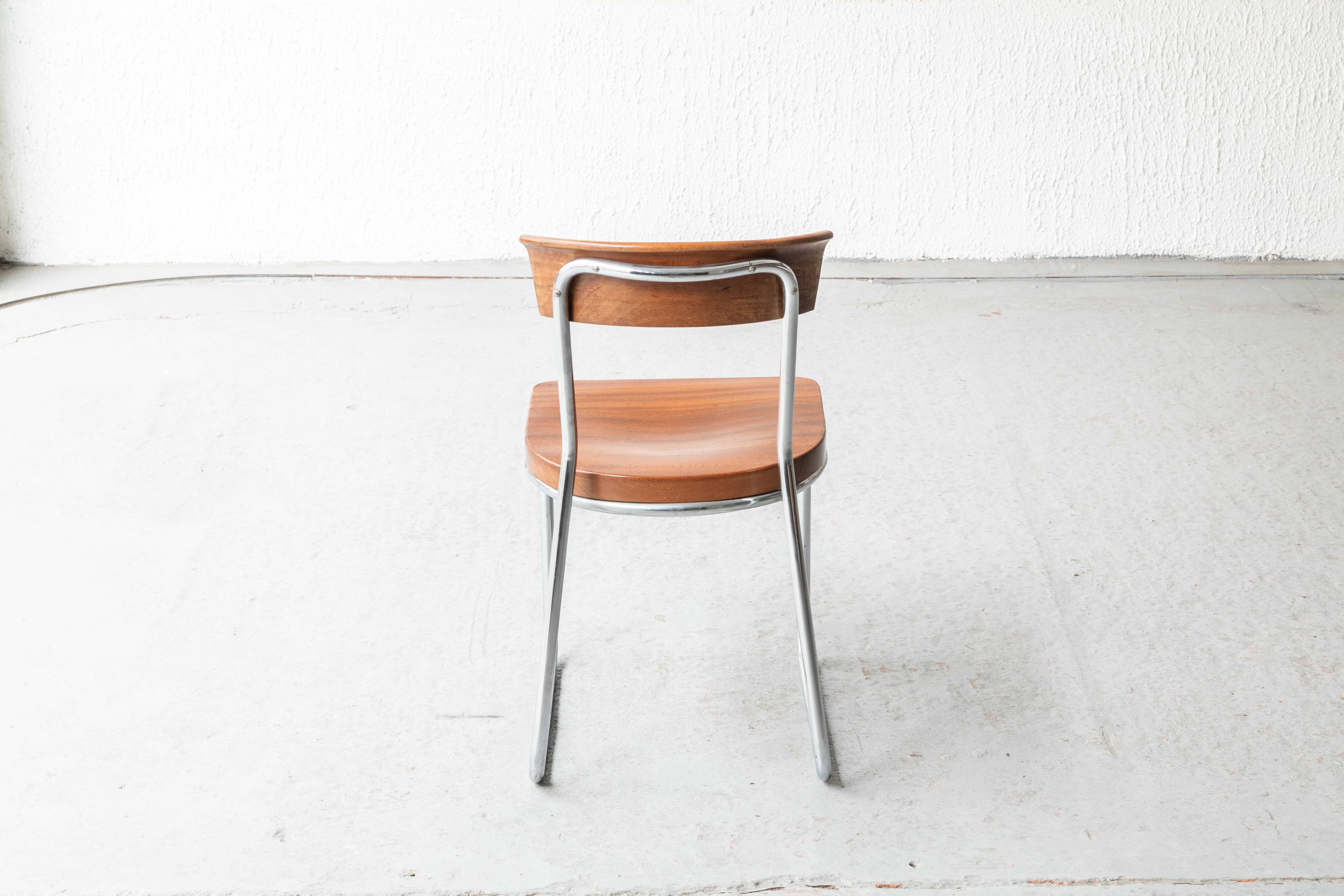 Set of 4 'B257' dining chairs by Emile Guillot, 1920s