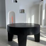 Coffee table en bois massif monoxyle noir
