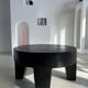 Coffee table en bois massif monoxyle noir