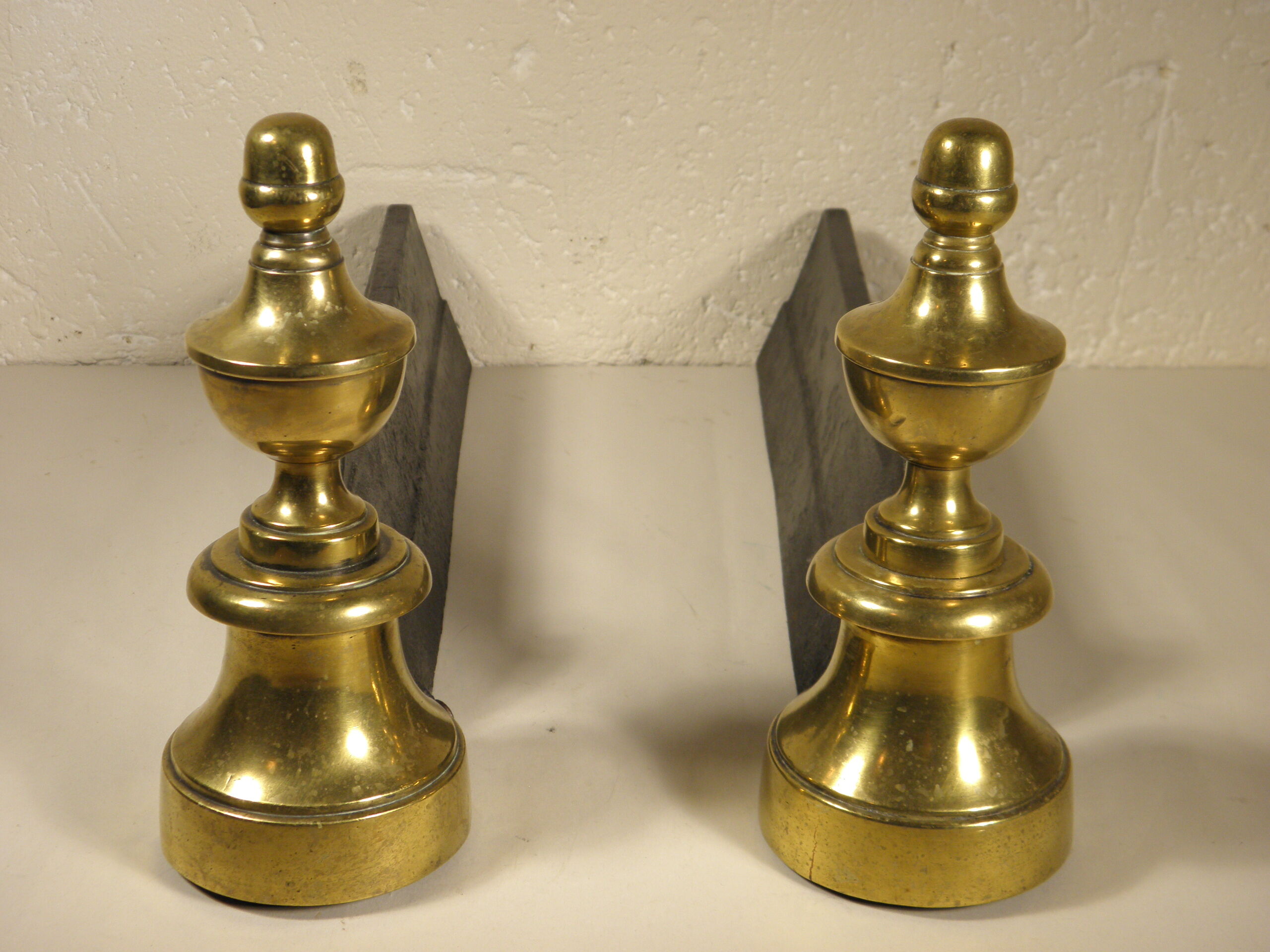 Pair of brass chenets