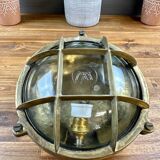 Vintage industrial brass clock – maritime/workshop style