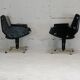 Pair of swivel armchairs, imitation leather and steel, Italy, circa 1960.