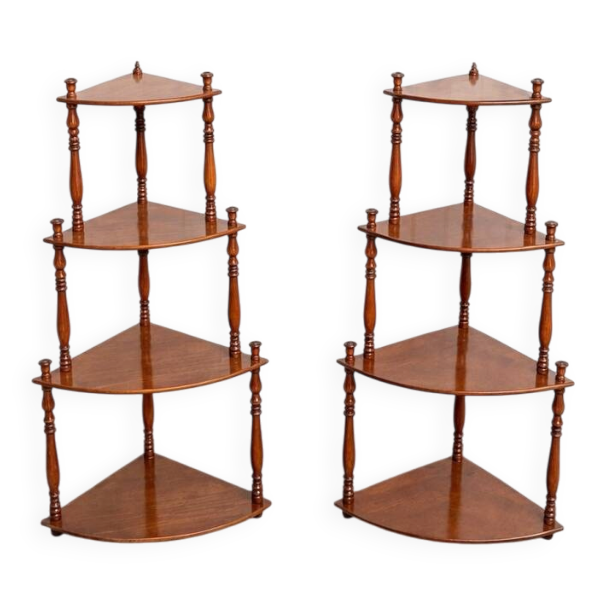 pair of corner wall brackets, Louis-Philippe style, in mahogany.