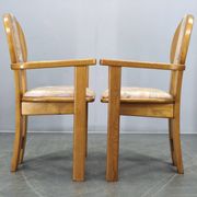 Set of 8 Czech Postmodern Pine Dining Armchairs, 1970s