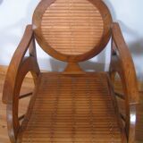 Colonial-style teak chairs