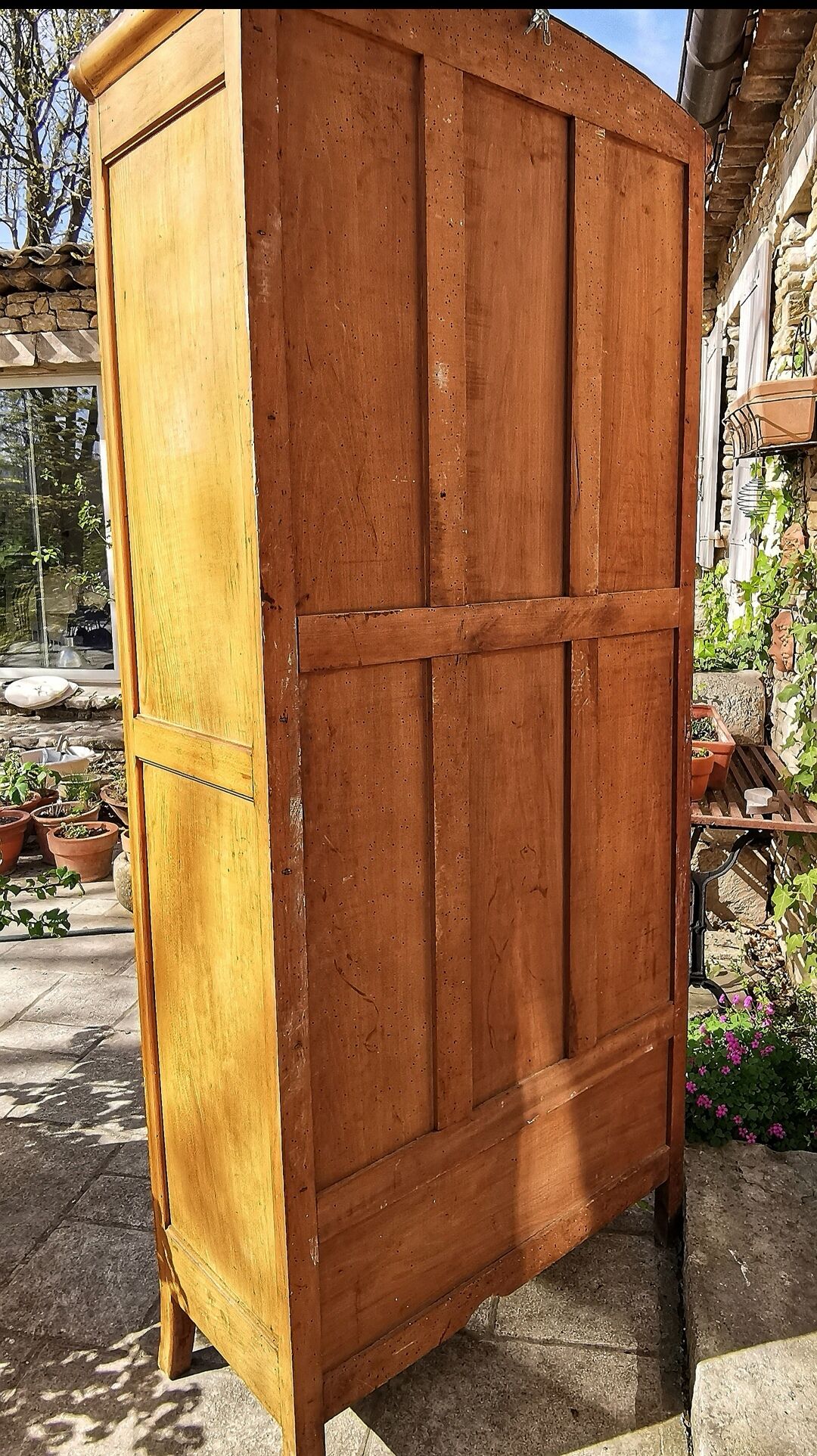 Superb Bonnetière Art Nouveau cabinet in lemon tree