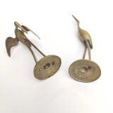 Pair brass herons