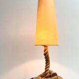 High vintage lamp with long rope stand