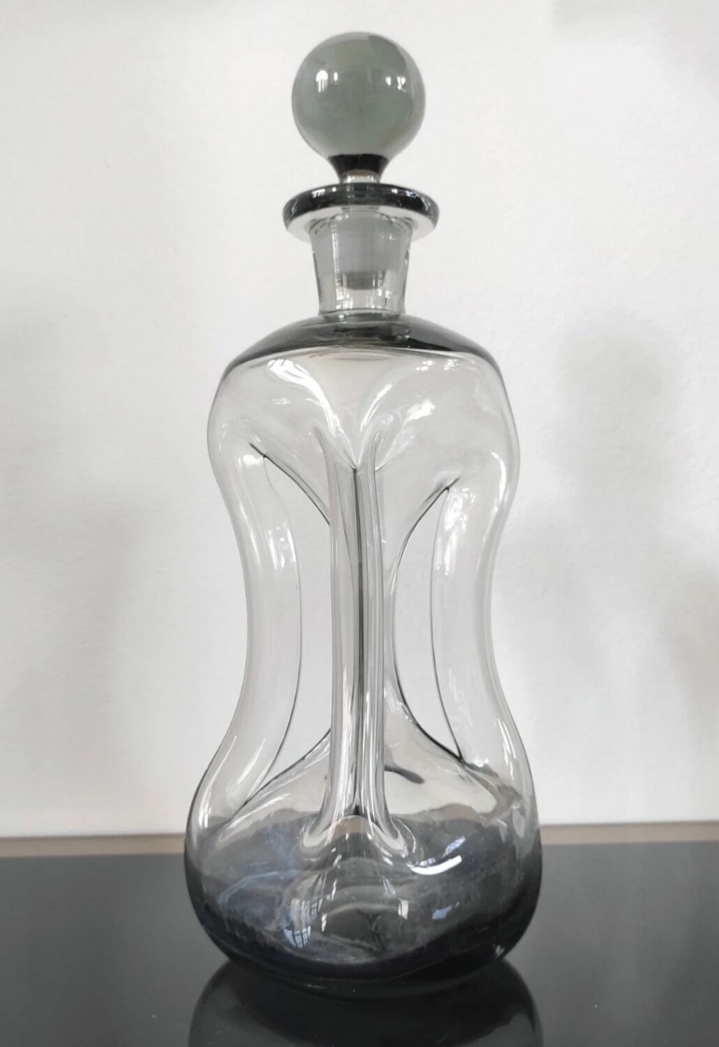 Vintage smoked glass carafe / decanter - Scandinavian design 1960
