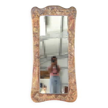 Grand miroir en cuir 