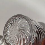 Ice bucket and its plate in Baccarat crystal, bamboo model.