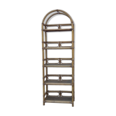 Vintage italian bamboo and rattan shelving unit