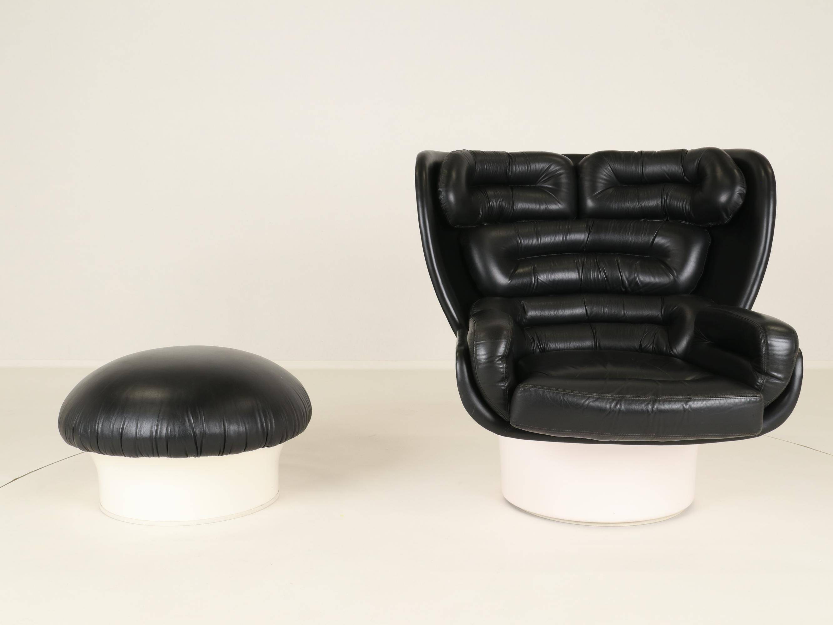 Elda Chair and Ottoman by Joe Colombo for Comfort, Italy, 1970s