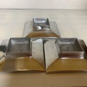 Three silver-plated metal trinket trays/candle holders