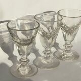 Set de 3 verres apéritif bistrot ancien épais