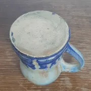 Blue flamed stoneware jug