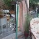 Vintage floor lamp in glass and chrome