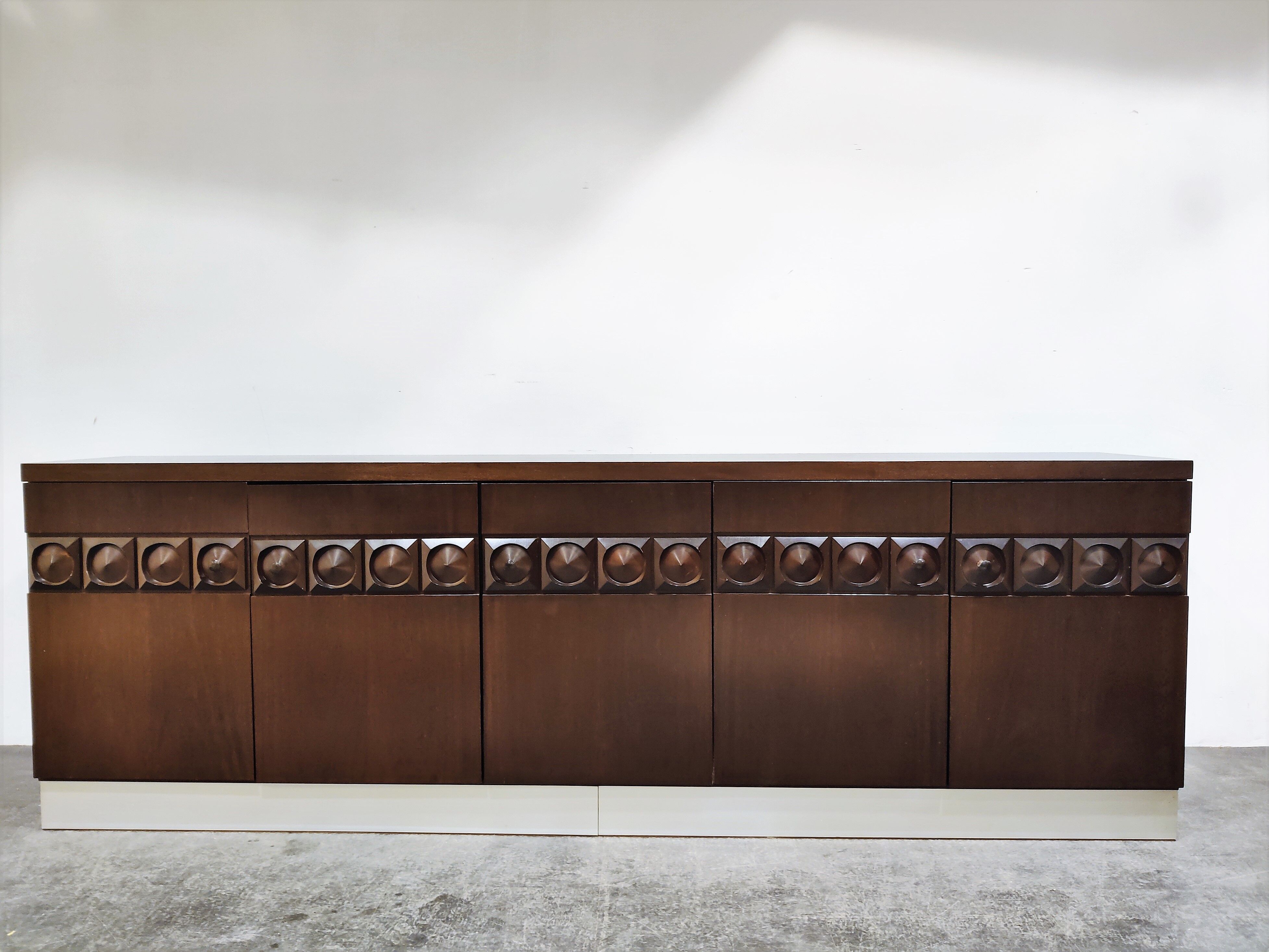 Graphical brutalist credenza, 1970s