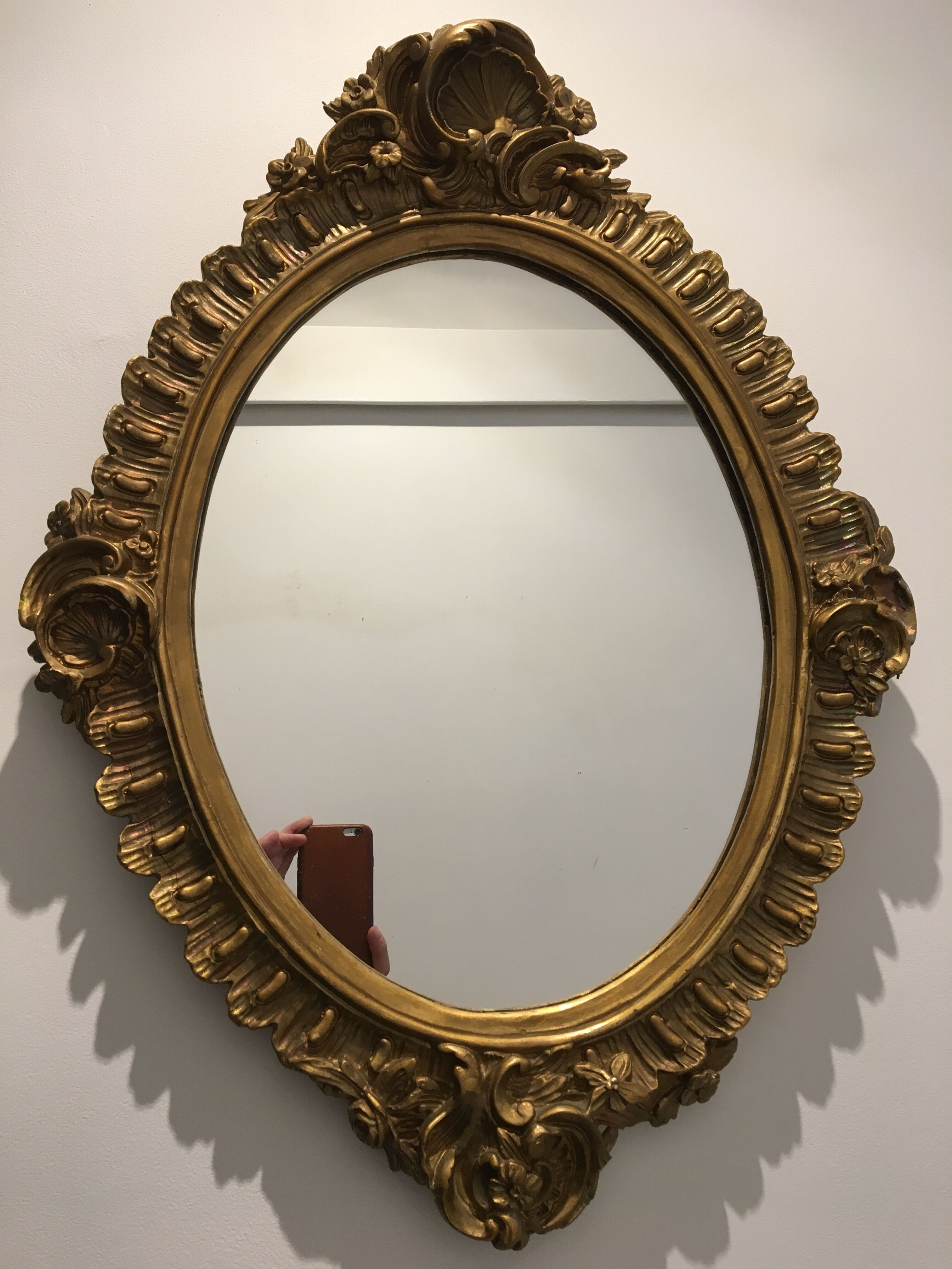 Baroque oval mirror 44 x 60cm