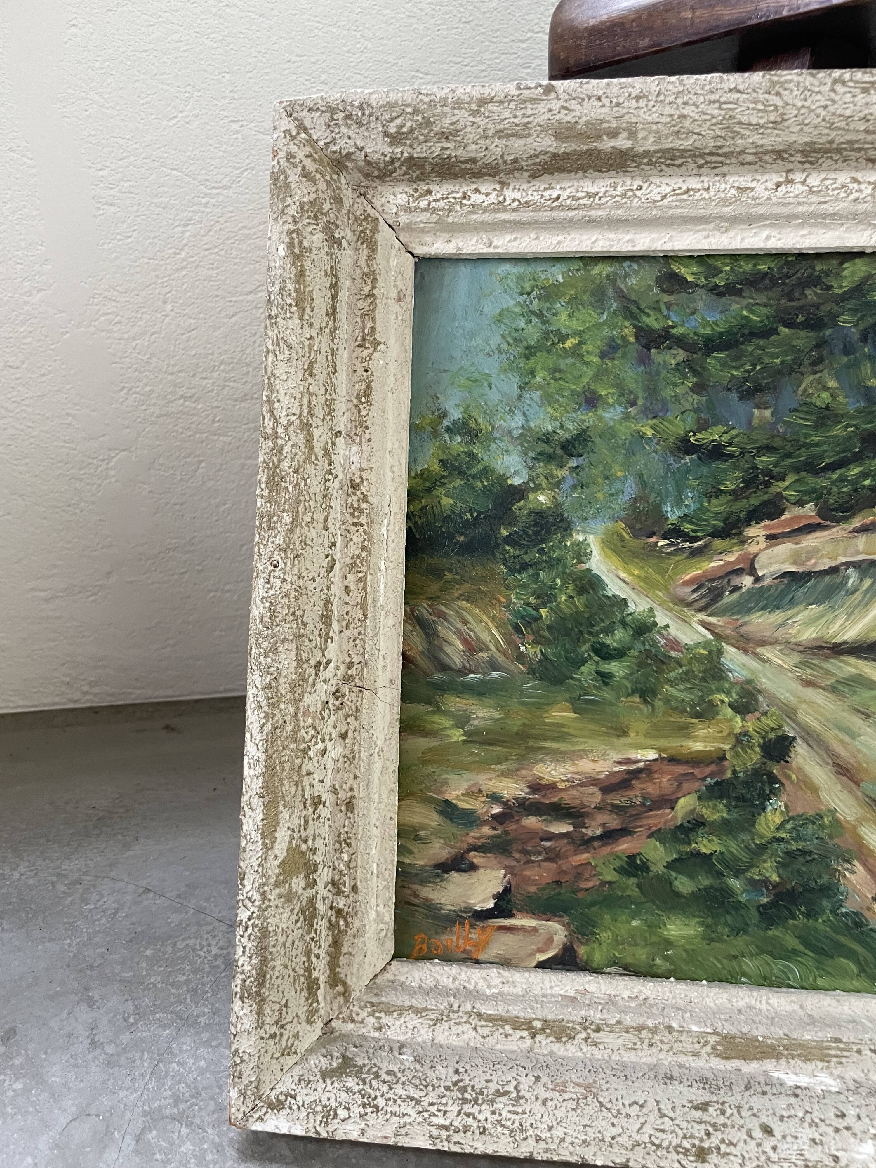 Oil painting walk in the Bailly forest